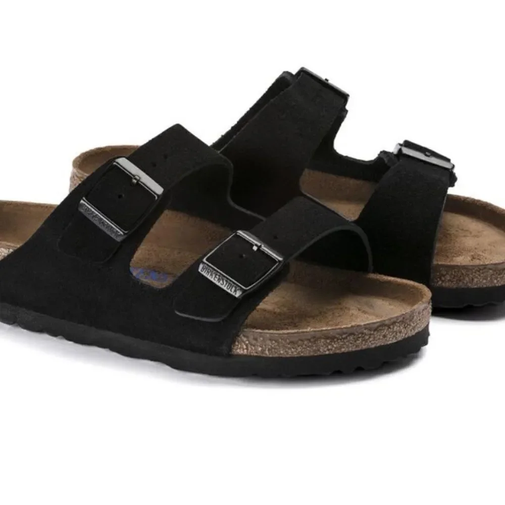 Birkenstock Arizona Soft Footbed Suede Leather, Black, EU 41 NWT